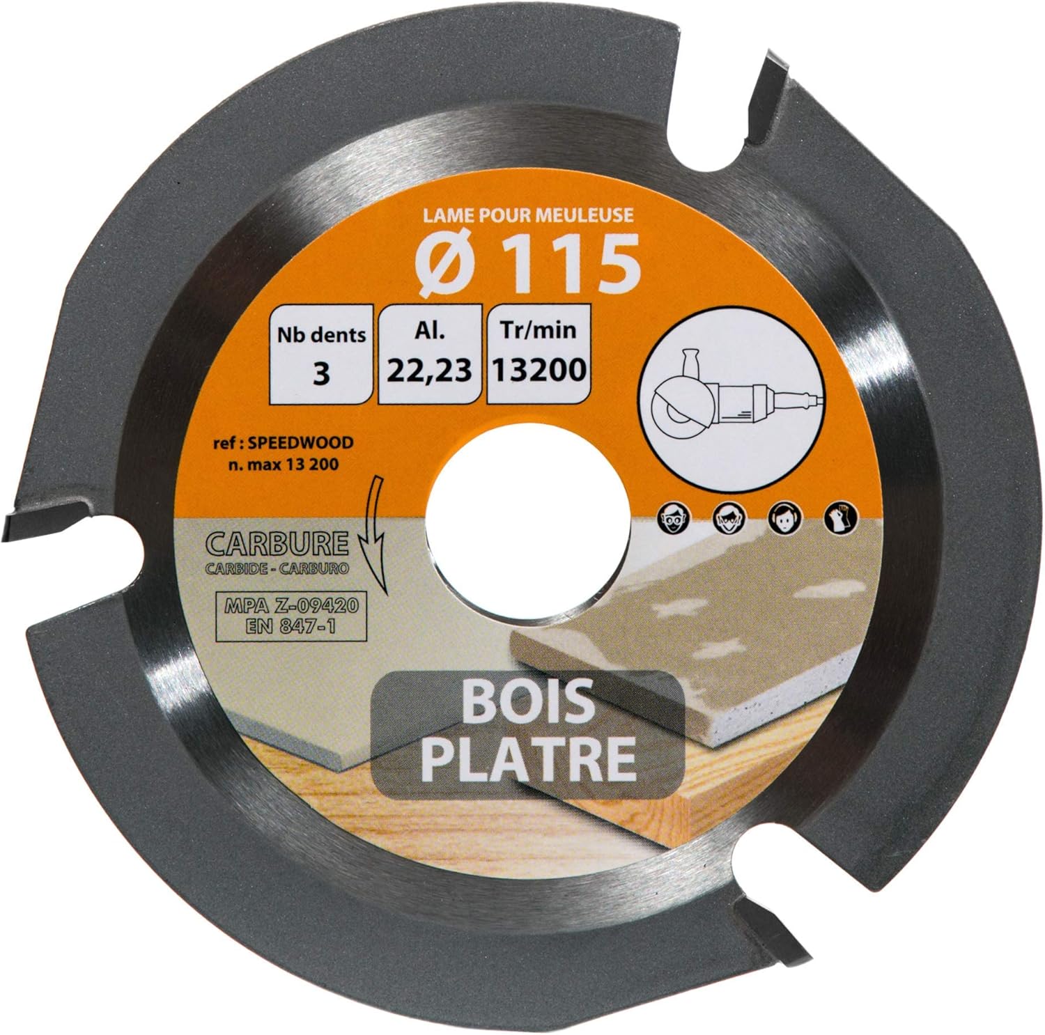 Karbid Blade Leman SPEEDWOOD for Angle Grinder Diameter 115 x 22.23 mm