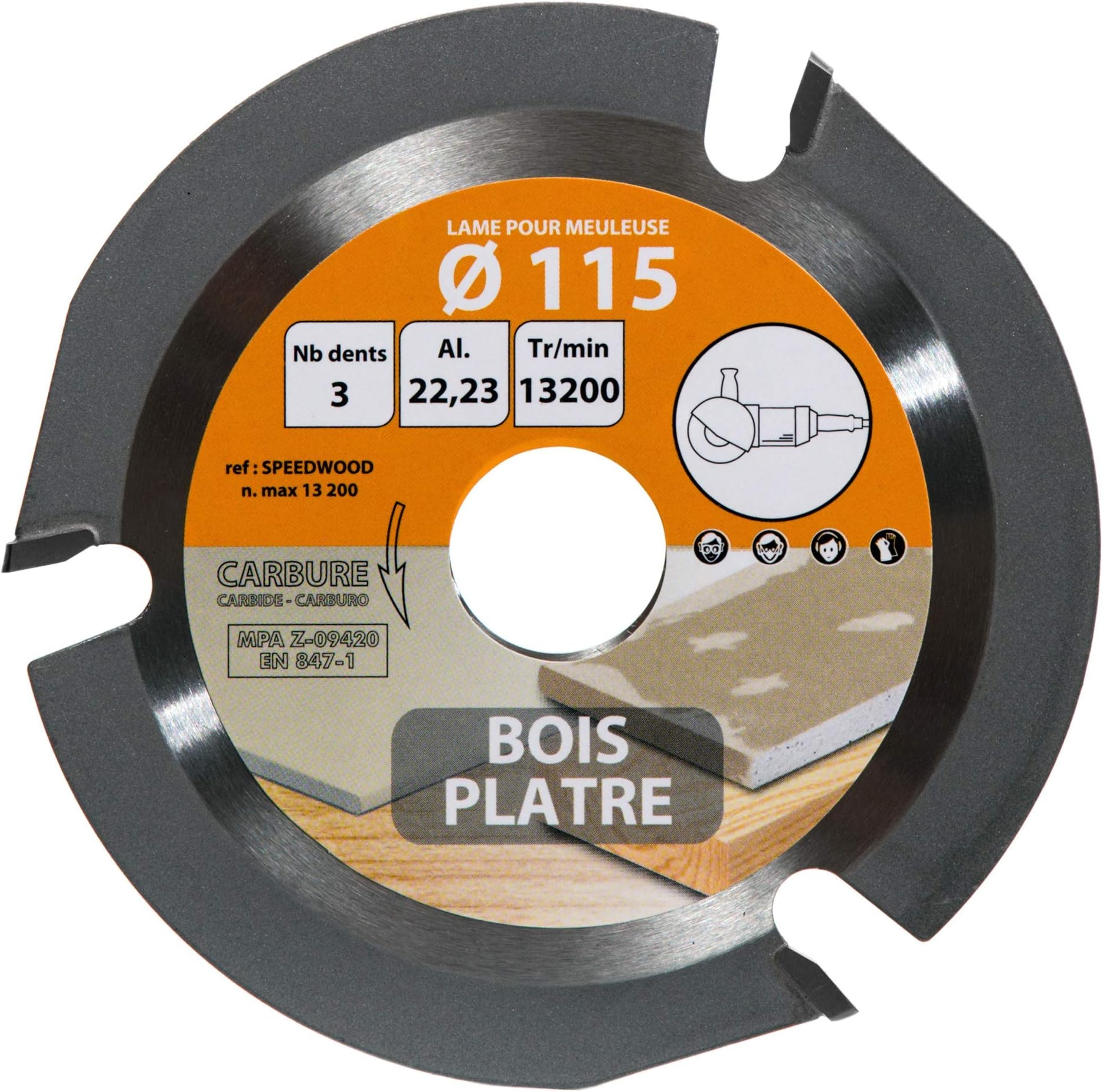 Karbid Blade Leman SPEEDWOOD for Angle Grinder Diameter 115 x 22.23 mm