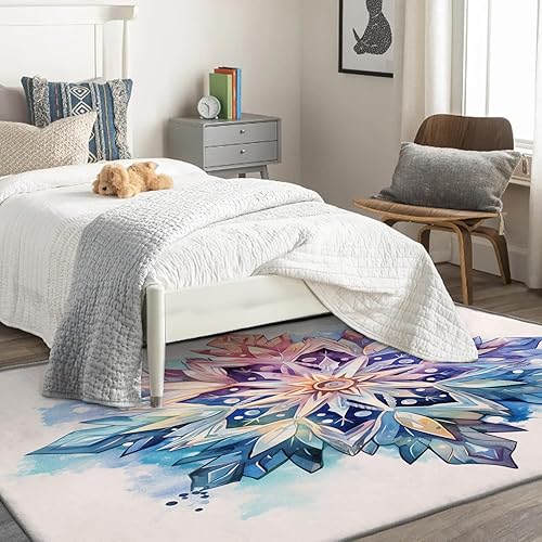 Miniatura 2 de Alfombra de copo de nieve y decoración del hogar, alfombra de 2 x 3 pulgadas, alfombras de Navidad para entrada, sala de estar, dormitorio, alfombra