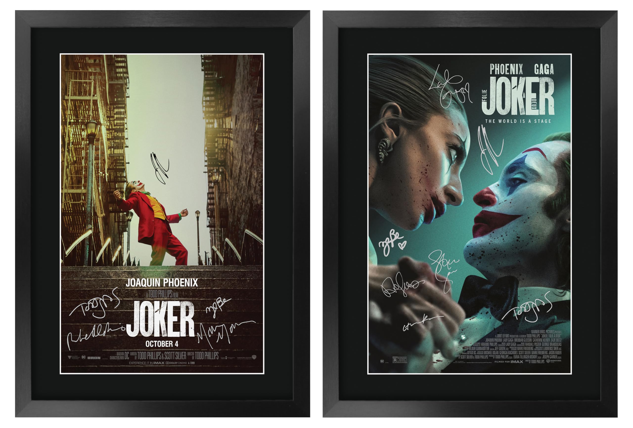 HWC Trading Joker Collection Joaquin Phoenix Regali Stampato Poster Firmato Autografo Immagine Per Film Memorabilia Tifosi - A3 Incorniciato