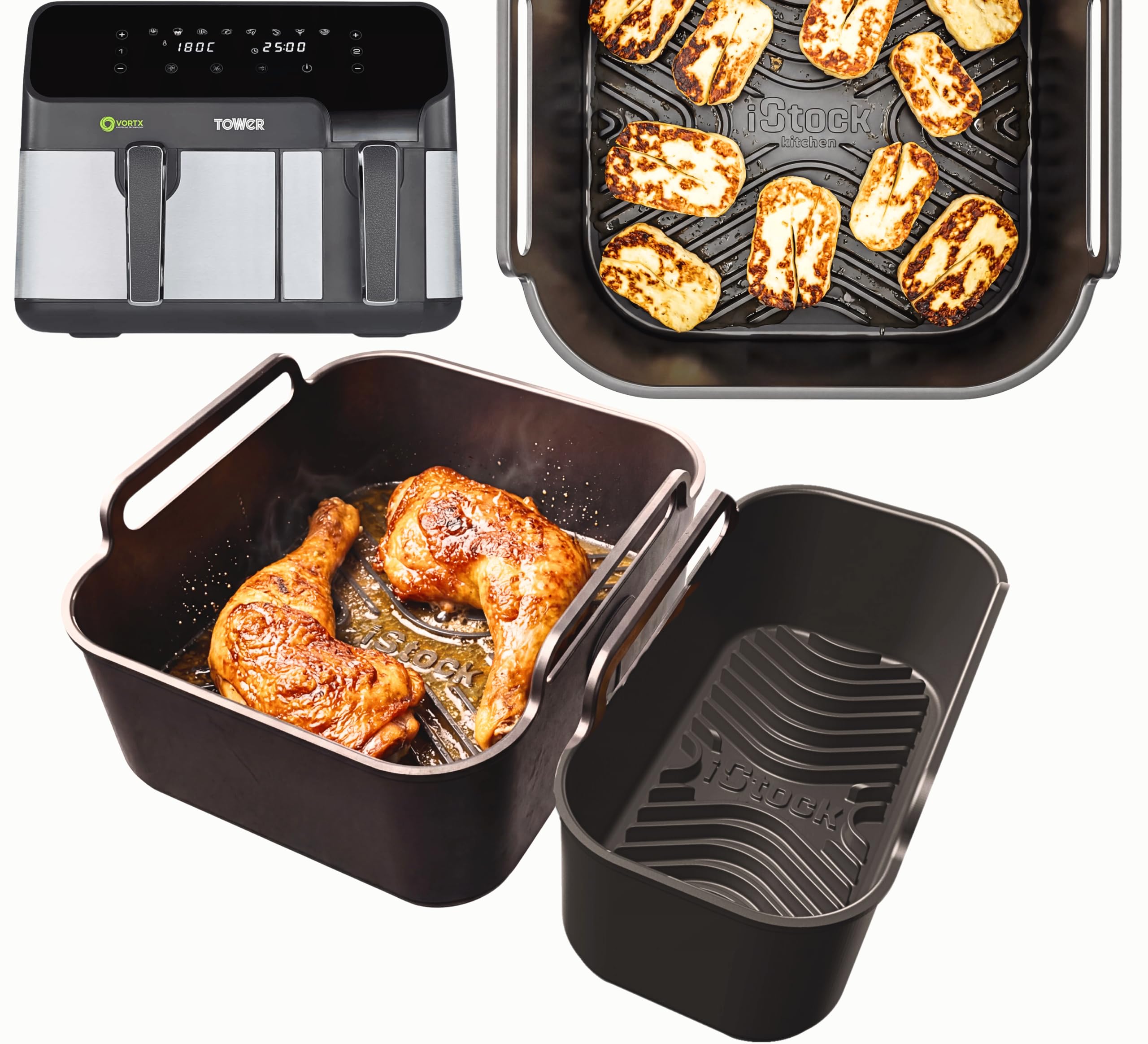 Doublures en silicone 5,2L / 3,3L lavables et antiadhésives pour une cuisson saine
