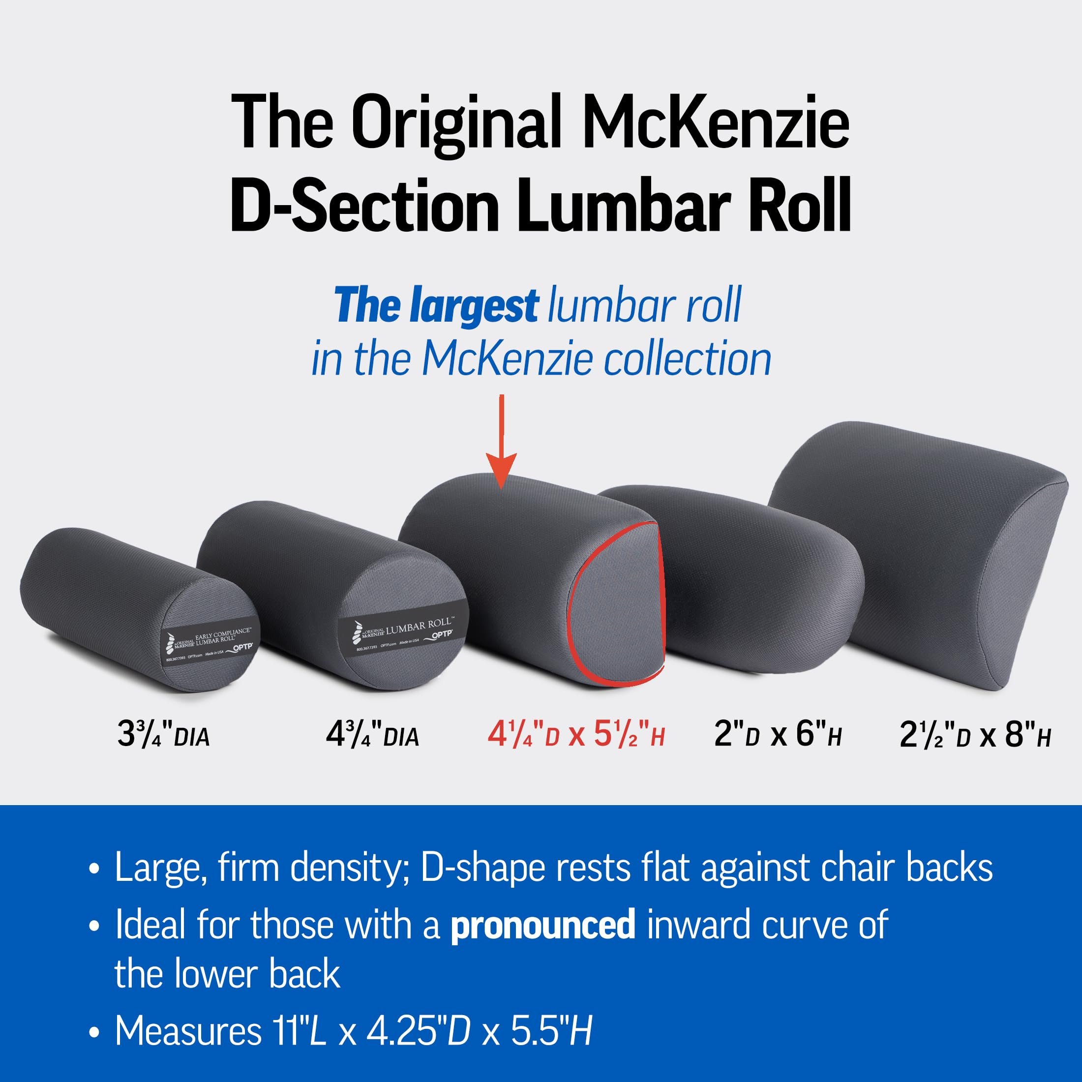 OPTP #700 Original McKenzie Coussin Lombaire en D