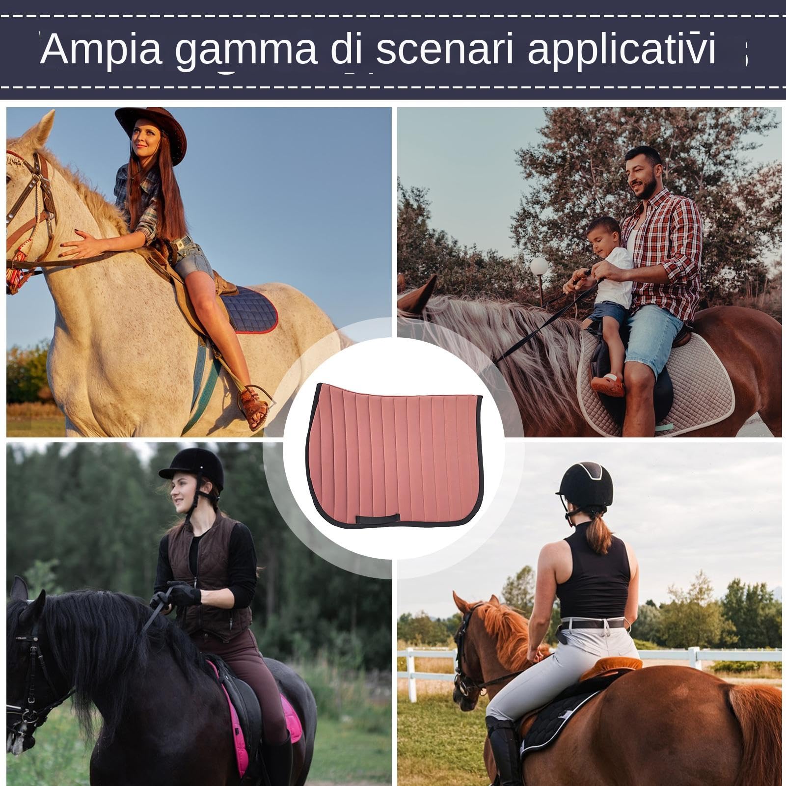 Czapraki zachodnie dla koni, Czapraki zachodnie dla koni Ergonomiczny | Amortyzacja Oddychające podkładki pod siodło jeździeckie Wyścigi konne na świeżym powietrzu Akcesoria jeździ