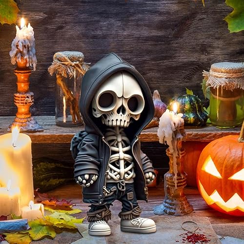 Miniatura 3 de Cool Skeleton Figurines  2023 New Resin Crafts Cute Statue Skeleton Memorial  Collectible Gothic Skull Sculpture Halloween Decoration for Home Desk