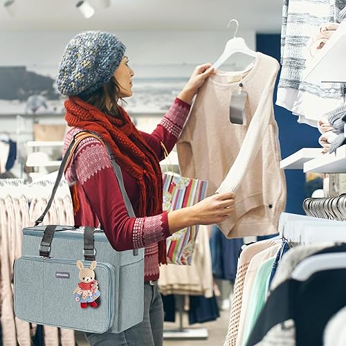 Vista 36 de MYBAGZIING - Bolsa de tejer, organizador de almacenamiento de hilo grande, bolsas de ganchillo y bolsas, bolsas de hilo para ganchillo, estuche