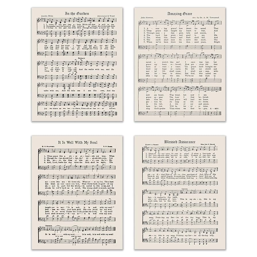 amazon-com-picture-this-prints-religious-christian-hymns-set-of-4-8x10-inch-hymn-pictures-hymn-wall-art-old-sheet-music-religious-sheet-music-gospel-sheet-music-photos-unframed-religious-wall-decor for Gospel Sheet Music Free Printable Amazon.com: Picture This Prints Religious Christian Hymns, Set of 4, 8x10 Inch - Hymn Pictures, Hymn Wall Art, Old Sheet Music, Religious Sheet Music, Gospel Sheet Music Photos, Unframed Religious Wall Decor: for Gospel Sheet Music Free Printable