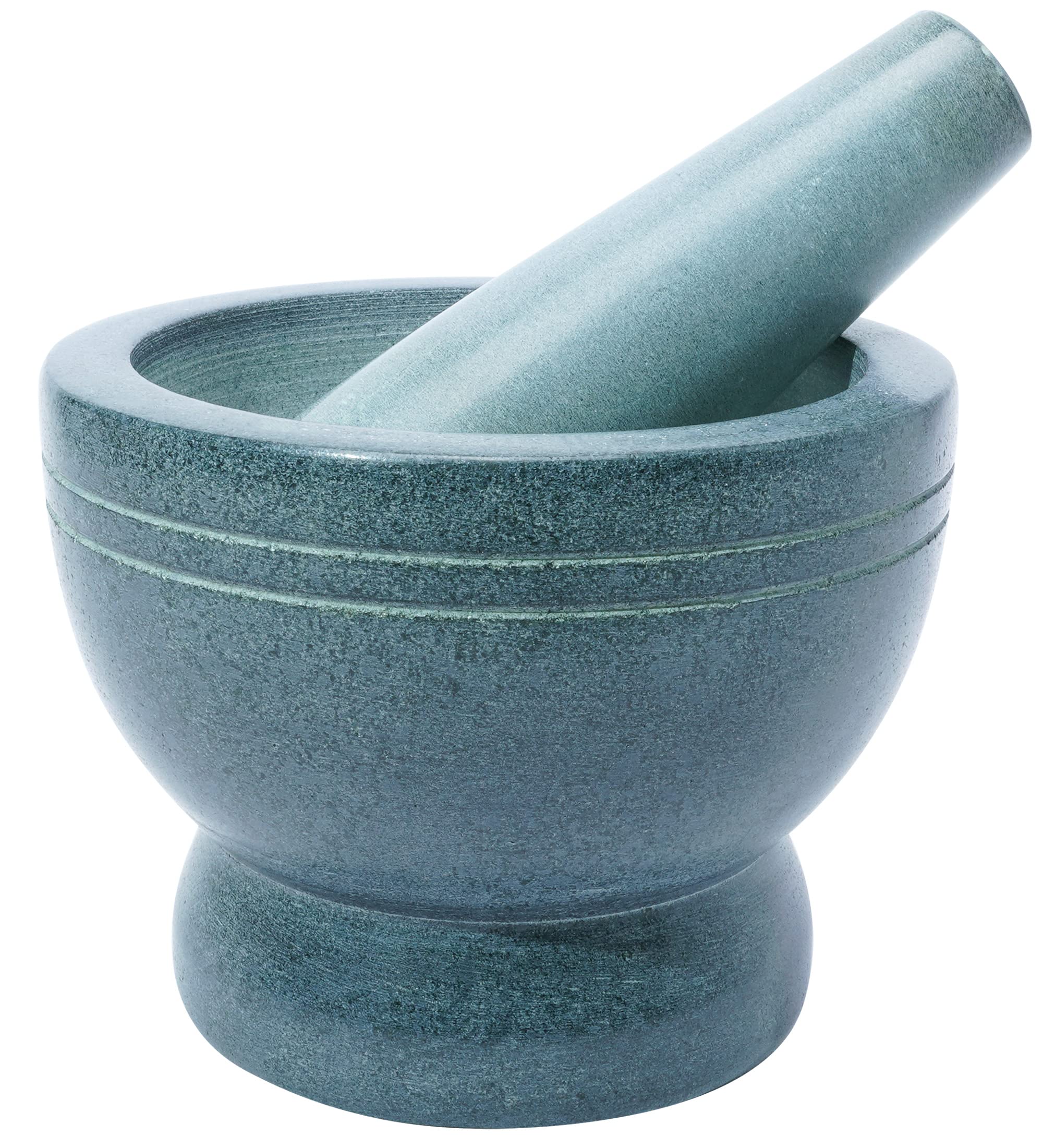 Crocon Mortar and Pestle Set, 4 Inch Grey Marble Grinder Spice Herb