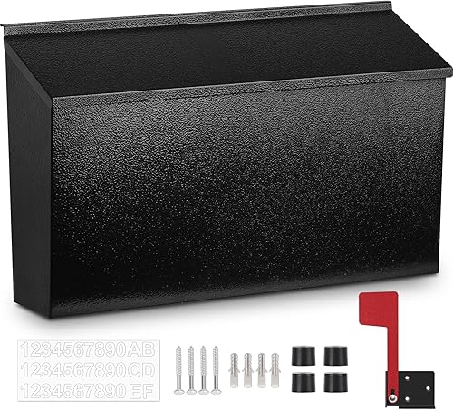 Vista 40 de KYODOLED - Buzón de pared, buzón de correo de gran capacidad, buzón de metal galvanizado a prueba de óxido, buzones para exteriores, 15.75 x 9.44 x