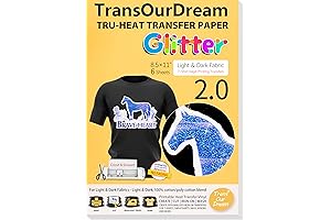 TransOurDream Glitter 2.0 Heat Transfer Paper for Inkjet Printer: Elevate Your Designs with Shimmering Elegance