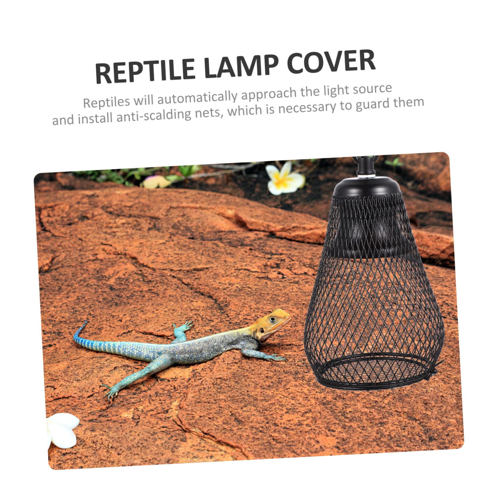 Supvox Reptilienlampenabdeckung Schutzabdeckung Schwarz aus Eisen mit Netzform zur Vermeidung von Verbrennungen Kronengecko Zubehör für Heizlampen Installieren im Pet Climbing Kasten