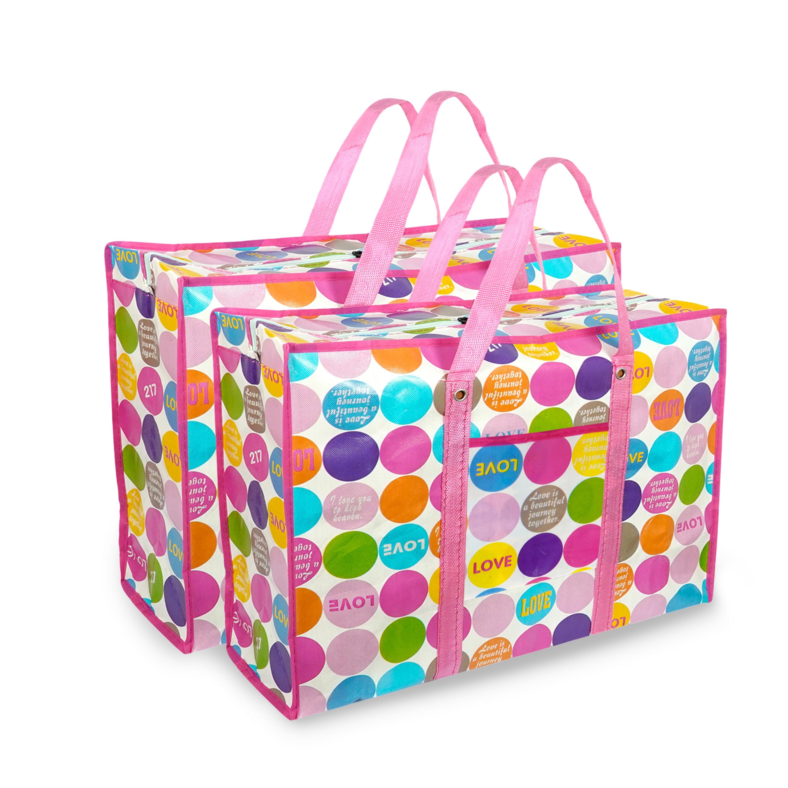 Storite 2 Pack 51 L Multi-Purpose Heavy Duty Moisture Proof Underbed Storage Bag/Toys/Stationery Paper/Clothes Storage Bag with Strong Handle (Pink, 44x20x59 cm) (B0D7HTGCW1) Amazon Price History, Amazon Price Tracker