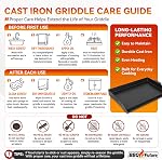 BBQ Future Universal Cast Iron Griddle for Gas Grill with Spatula Set, 23" x 16" Pre-Seasoned Nonstick Griddle Insert Large BBQ Flat Top Plate for All Gas/Electric Grill, Stove Top and More