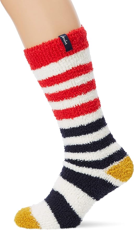 Fabulously Fluffy Socks CREAM NAVY STRIPE 48 Amazon.ca Clothing