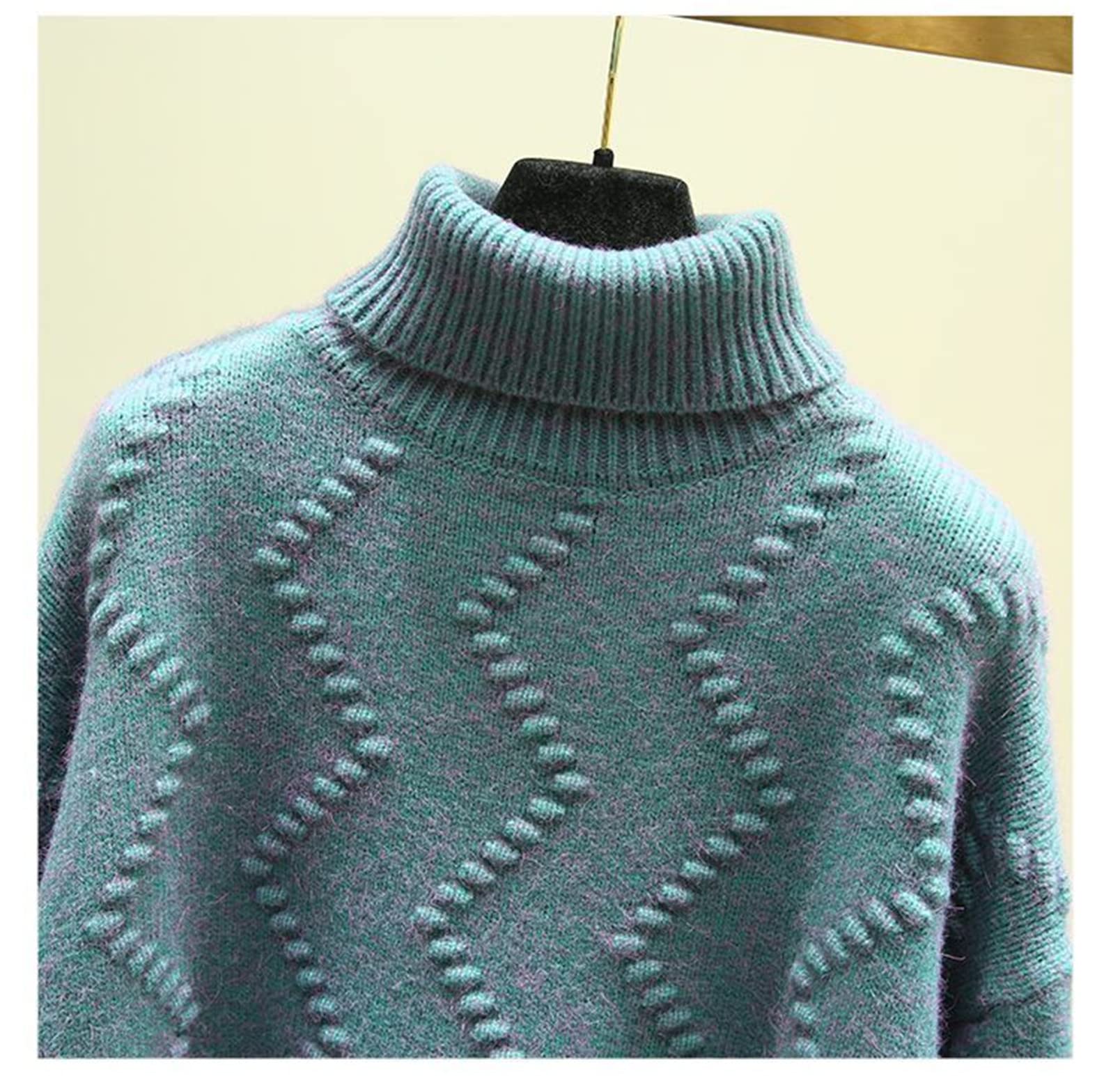 Maglione a collo alto da donna Autunno e Inverno Corto Lungo Allentato Imbottito Pullover