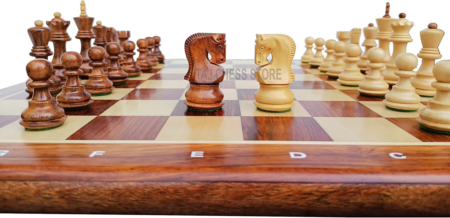 3" Russian Zagreb Chess Pieces Set only | Luxury Unique Chess Set in Golden Rosewood | Best Gift for Her or Him | Chess Moscow
