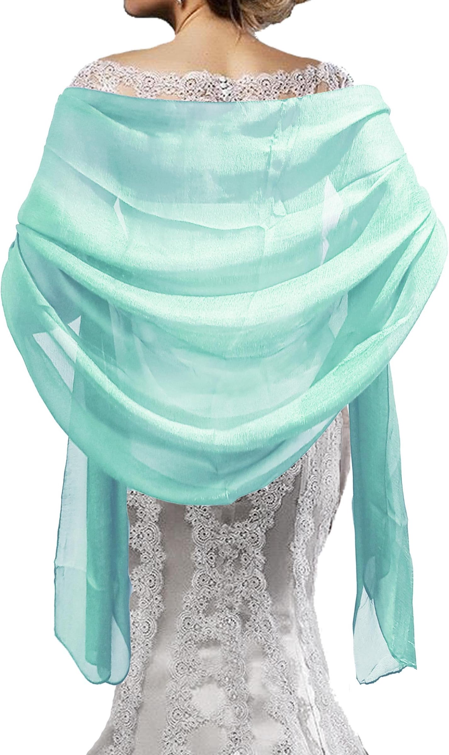 Mirror Fashion Women Lovely Colours Silky Long Soft Shawl Wrap Stole Evening Dress Bridesmaids Wedding Prom