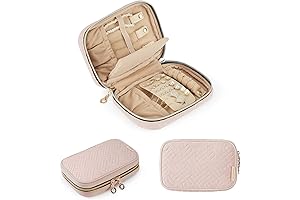 BAGSMART Small Travel Jewelry Organizer Case for Rings, Necklaces, Earrings, Bracelets.