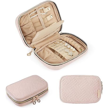 BAGSMART Small Travel Jewelry Organizer Case for Rings, Necklaces, Earrings, Bracelets.