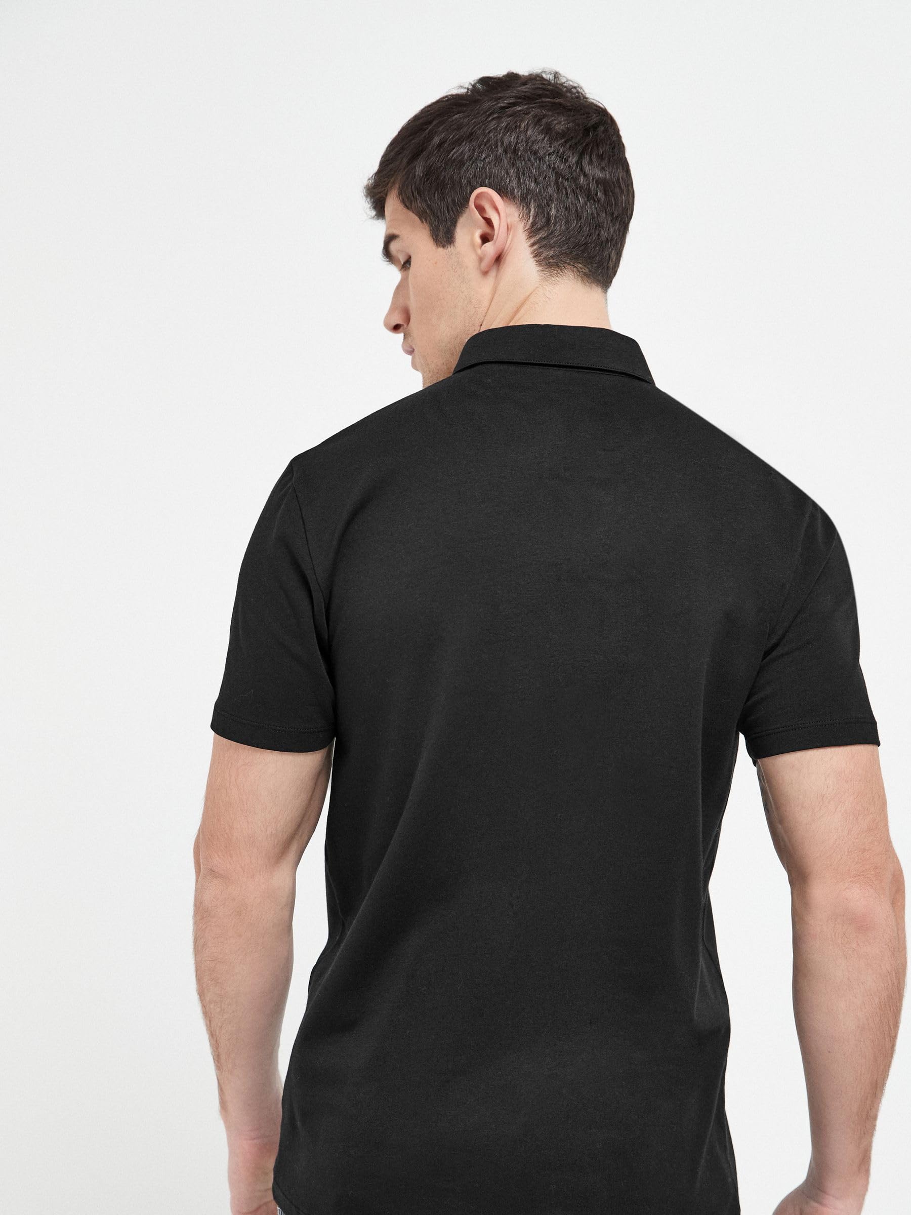 NEXT Hombres Pack de 3 Polos de Punto de Manga Corta y Corte estándar