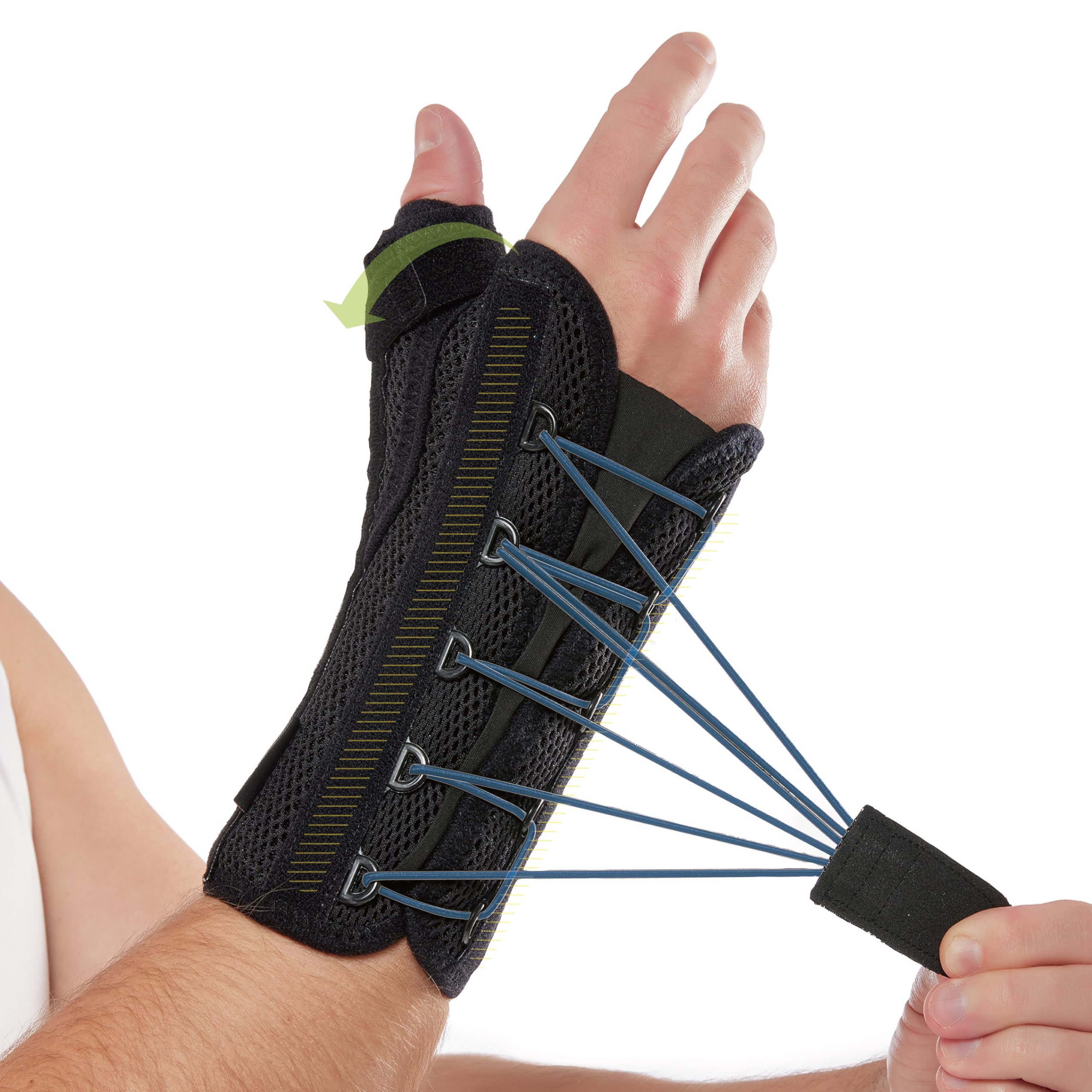 Comforband Quick-Strap Wrist Thumb Spica Splint Adjustable Support Brace for De Quervains Tenosynovitis Tendonitis Arthritis Sprains and Fractures