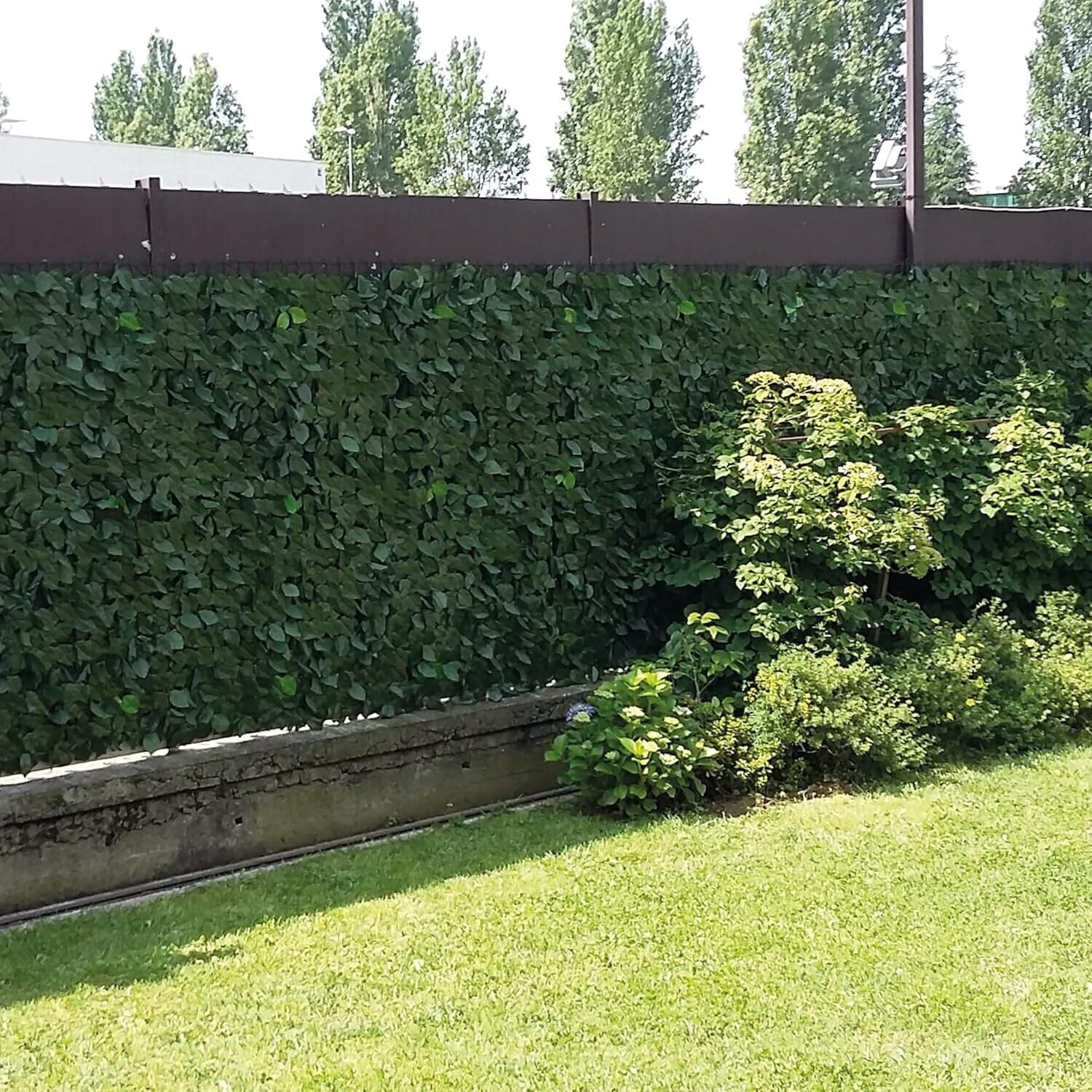 Siepe Artificiale Sintetica Finta Recinzione Casa Foglie Rete Telo Privacy Ombreggiante 150x1000 cm