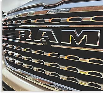 RAM Grille Emblem Overlay Decal Stickers 2025-2026 Ram 1500 (Color: Carbon Fiber)