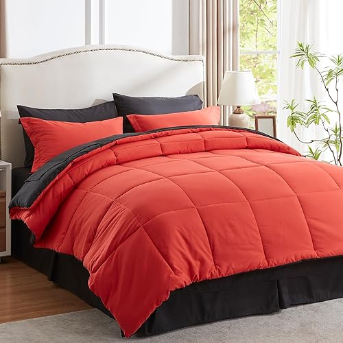 NexHome Juego de edredón individual - Juego de ropa de cama de 6 piezas para todas las estaciones con edredón, sábana encimera, sábana bajera, falda NexHome Juego de edredón individual - Juego de ropa de cama de 6 piezas para todas las estaciones con edredón, sábana encimera, sábana bajera, falda