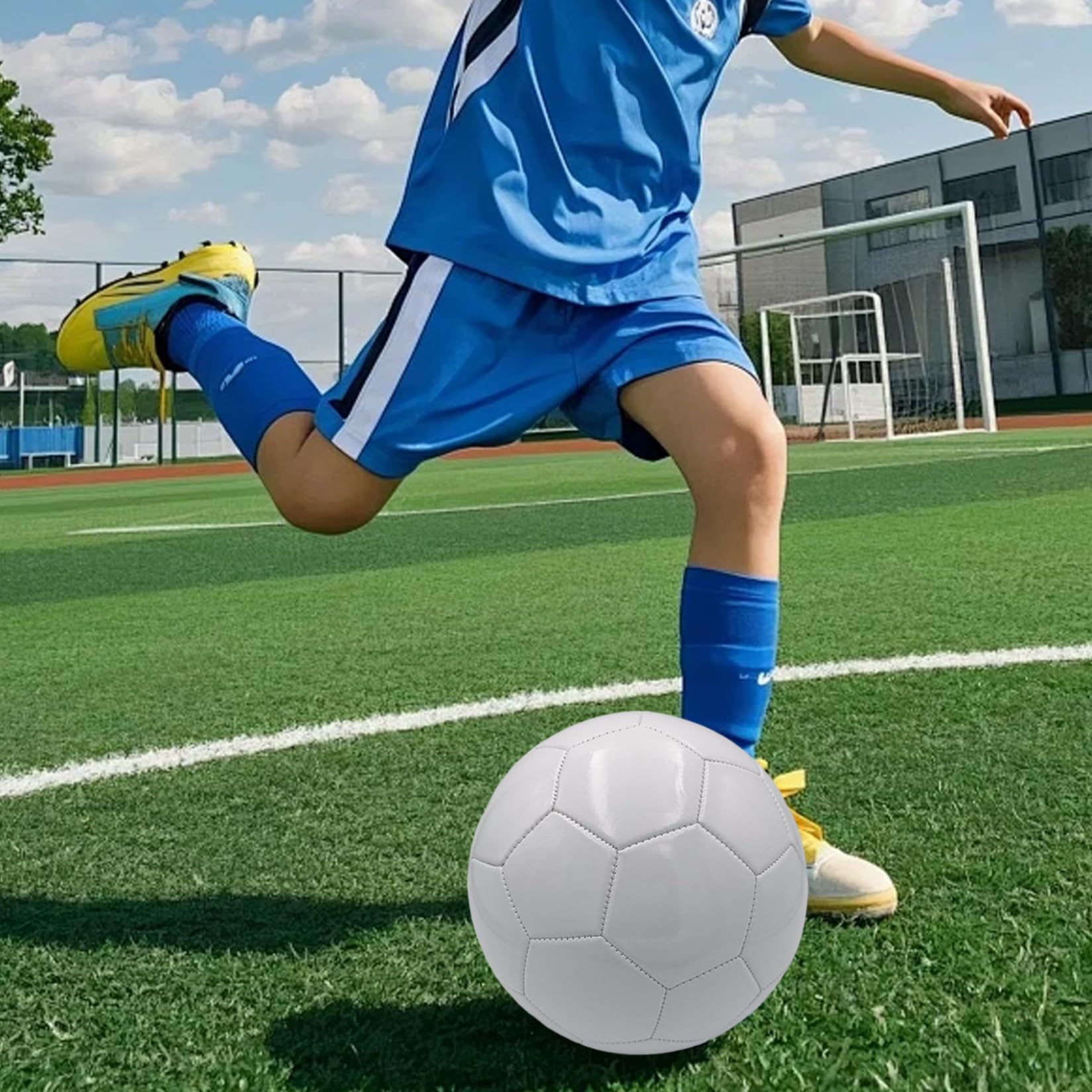 Boule de Football Blanc Plain Ballon de Foot