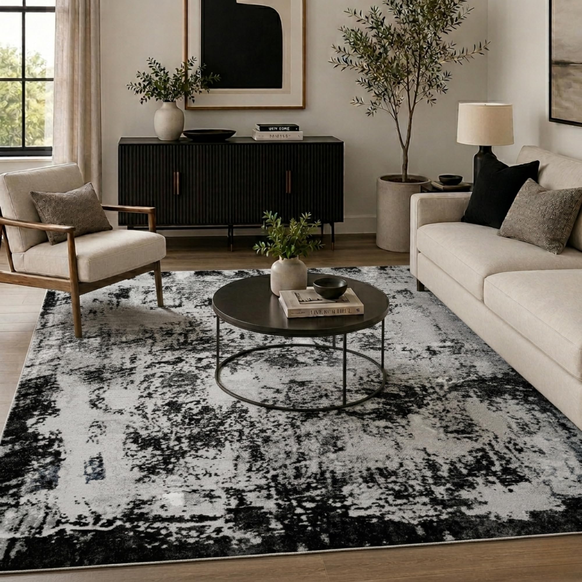 Desire Rugs - Abstract Rug - Black - 80 x 150cm - Acrylic