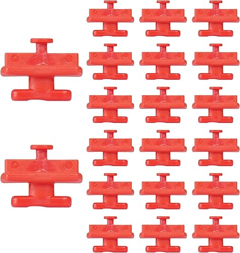 On-Q AC1051-KH-20 Clips de poste para cerradura (paquete de 20), rojo