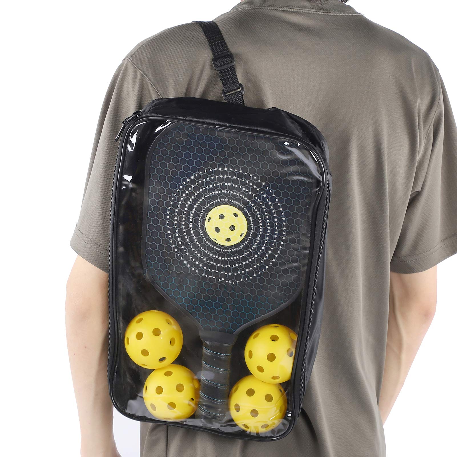 Keenso Pickleball Paddle 1Pair Portable Pickleball Paddle Racket Ball Training Attrezzatura Sportiva per Interni all'aperto con 4 Palline