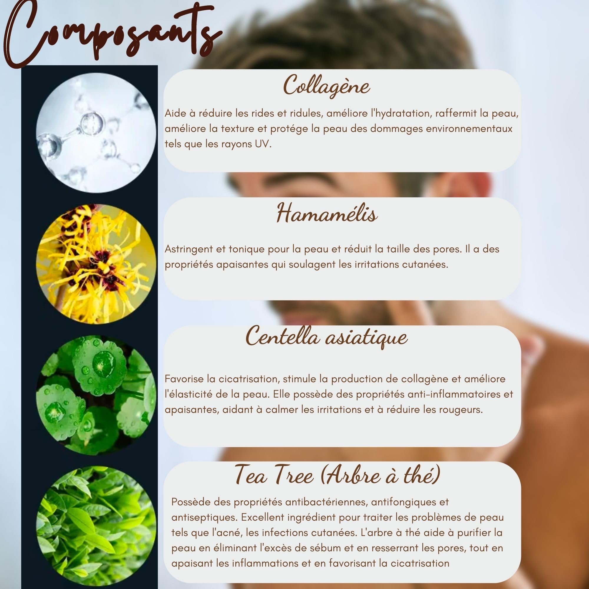 AKIZORA Coffret Soin Visage Homme – Gel Nettoyant Tea Tree, Lotion Tonique Purifiante & Crème Régénérante Collagène – Routine Quotidienne Fraîcheur & Hydratation – Idée Cadeau Masculine