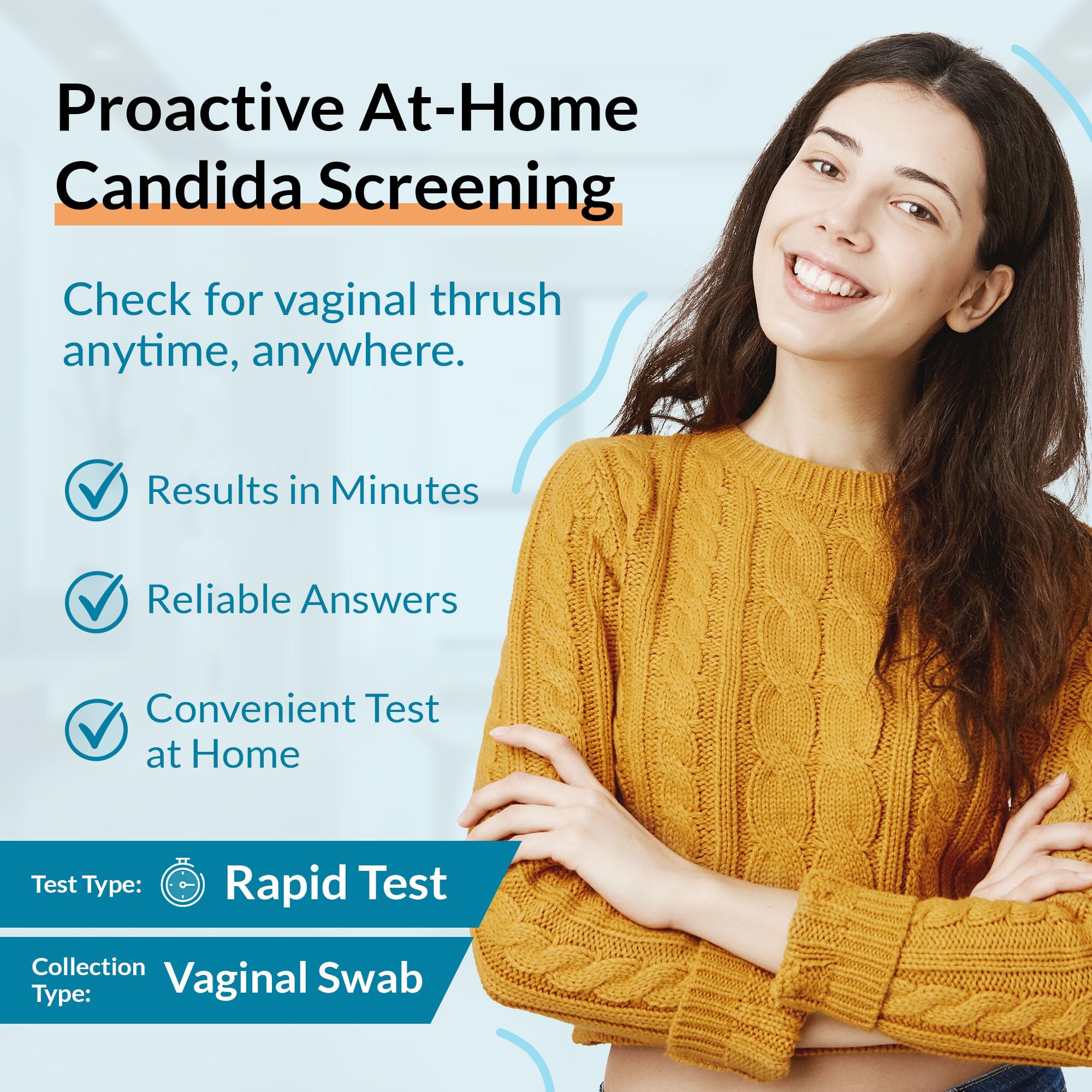 GetTested Candida Albicans Schnelltest | Vaginalabstrich-Test zur qualitativen Auswertung von Candida-albicans-Markern nach Anleitung