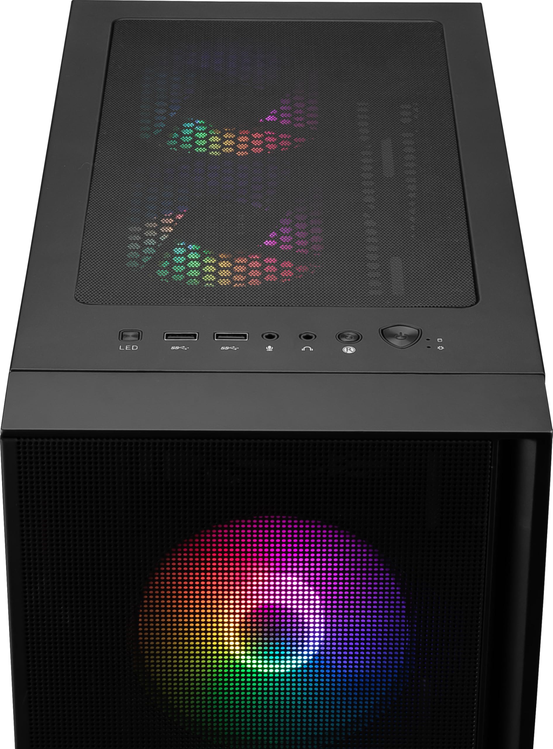 MSI MAG FORGE 120A AIRFLOW Mid-Tower PC Case - ATX Capacity, up to 330mm RTX 40 GPU Support, 6 x 120mm ARGB Fans, Magnetic Dust Filters, Tempered Glass, 1-6 ARGB Control Board, USB 3.2 Gen 1 Type-A — view 5