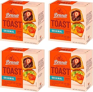 Brandt Zwieback Rusk | Sweetened Crispy Bread | Perfect for Teething Children | Enjoy With Sweet or Savory toppings | 8 oz each [Pack of 4]