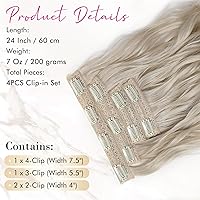 Vista 66 de REECHO Extensiones de cabello, 4 piezas Extensiones de cabello con clip de 24 pulgadas gruesas largas ondas de playa extensiones de cabello negro