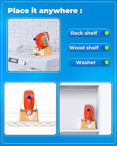 Miniatura 4 de TidyFriend - Soporte para detergente líquido para ropa con bandeja de goteo y patas de agarre de goma, soporte para organización y almacenamiento de
