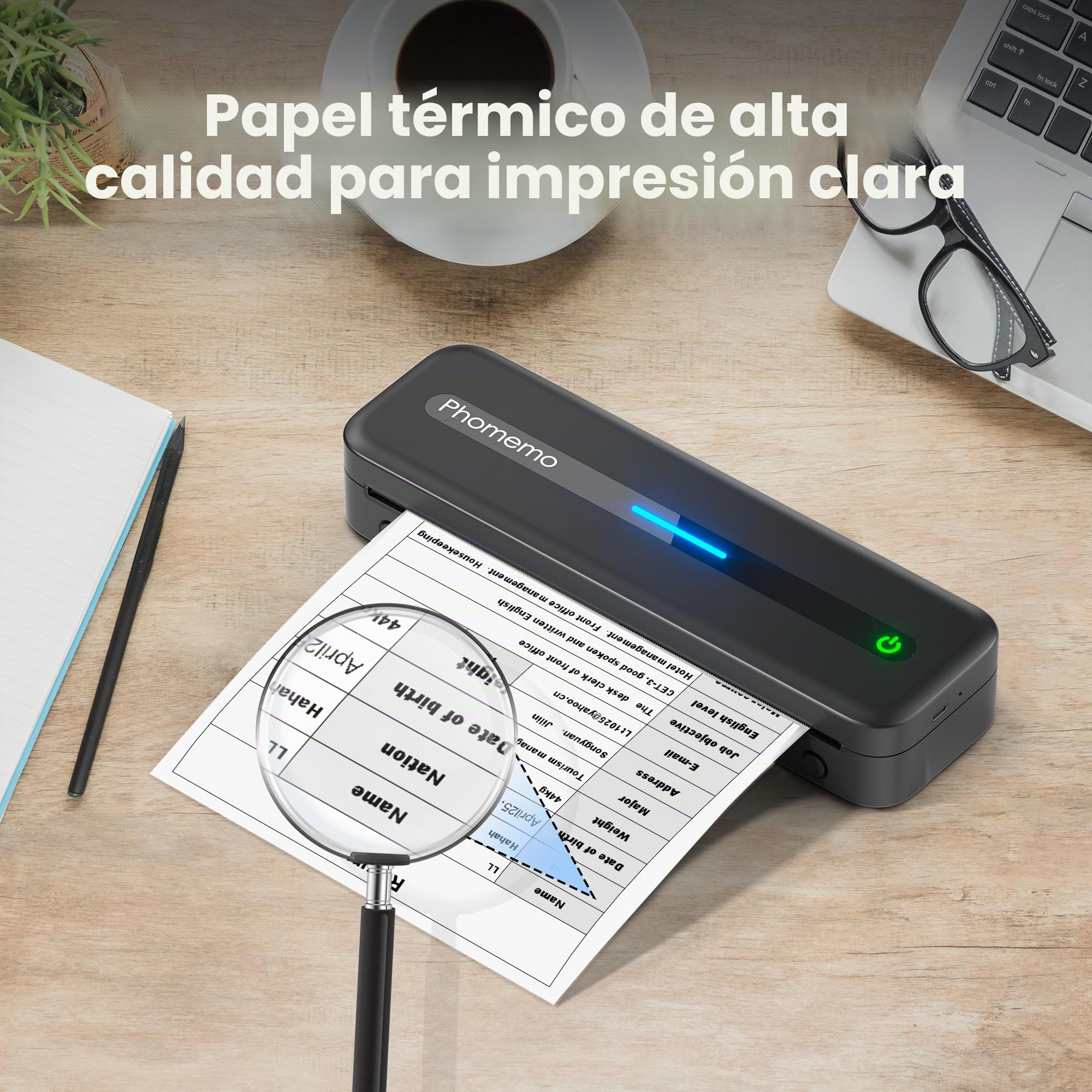 Phomemo Papel de Impresión Térmica A4 4 Rollos, 210x297 mm, Sin Bisfenol A