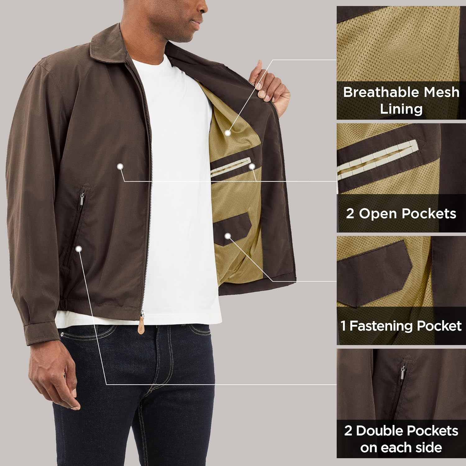 London Fog Men's Auburn Zip-Front Golf Jacket (Regular & Big-Tall Sizes) - Image 5