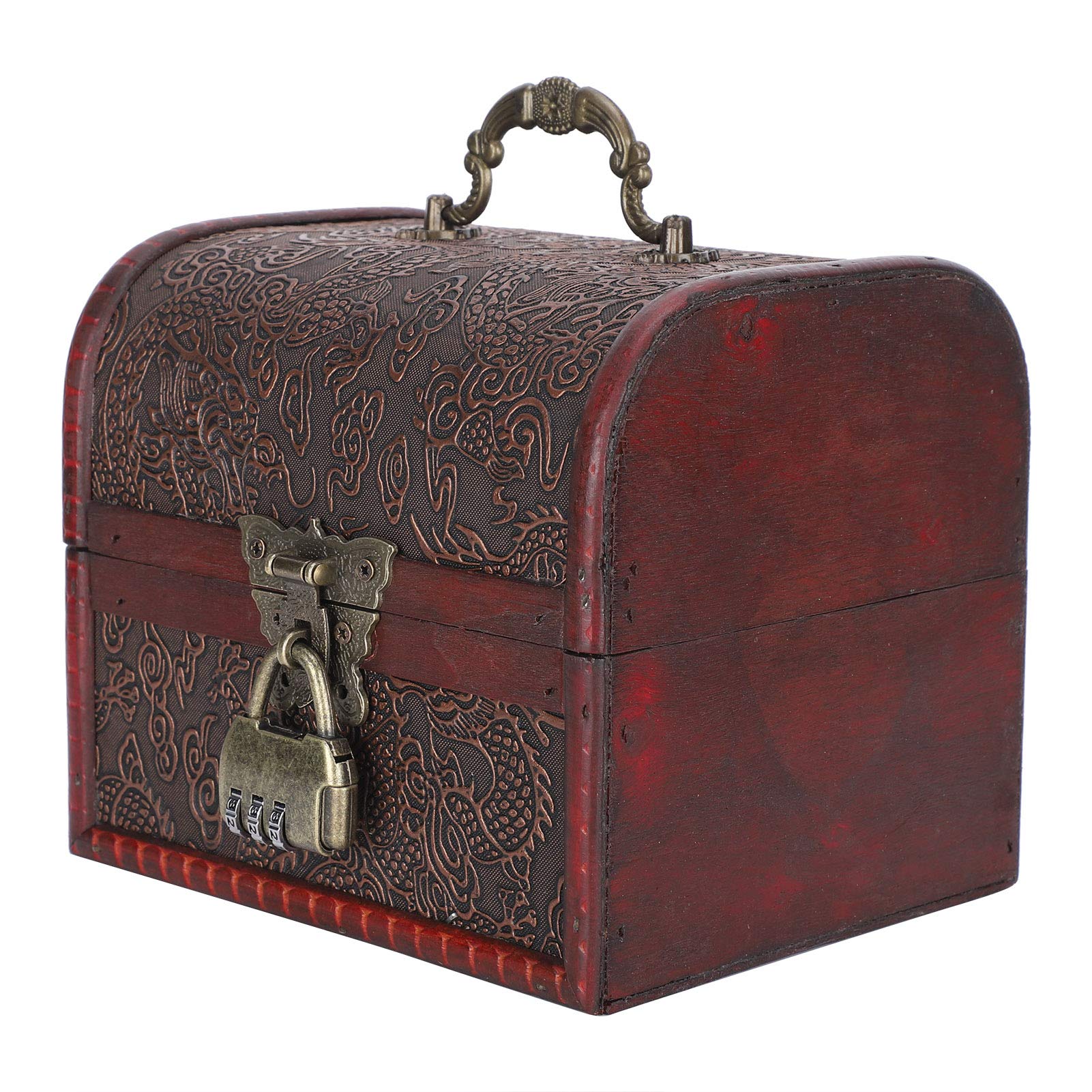 BCJMKDX jewellery storage box, Jewelry Storage Case, women jewellery box,Retro Floral Embossed Box(Style3)