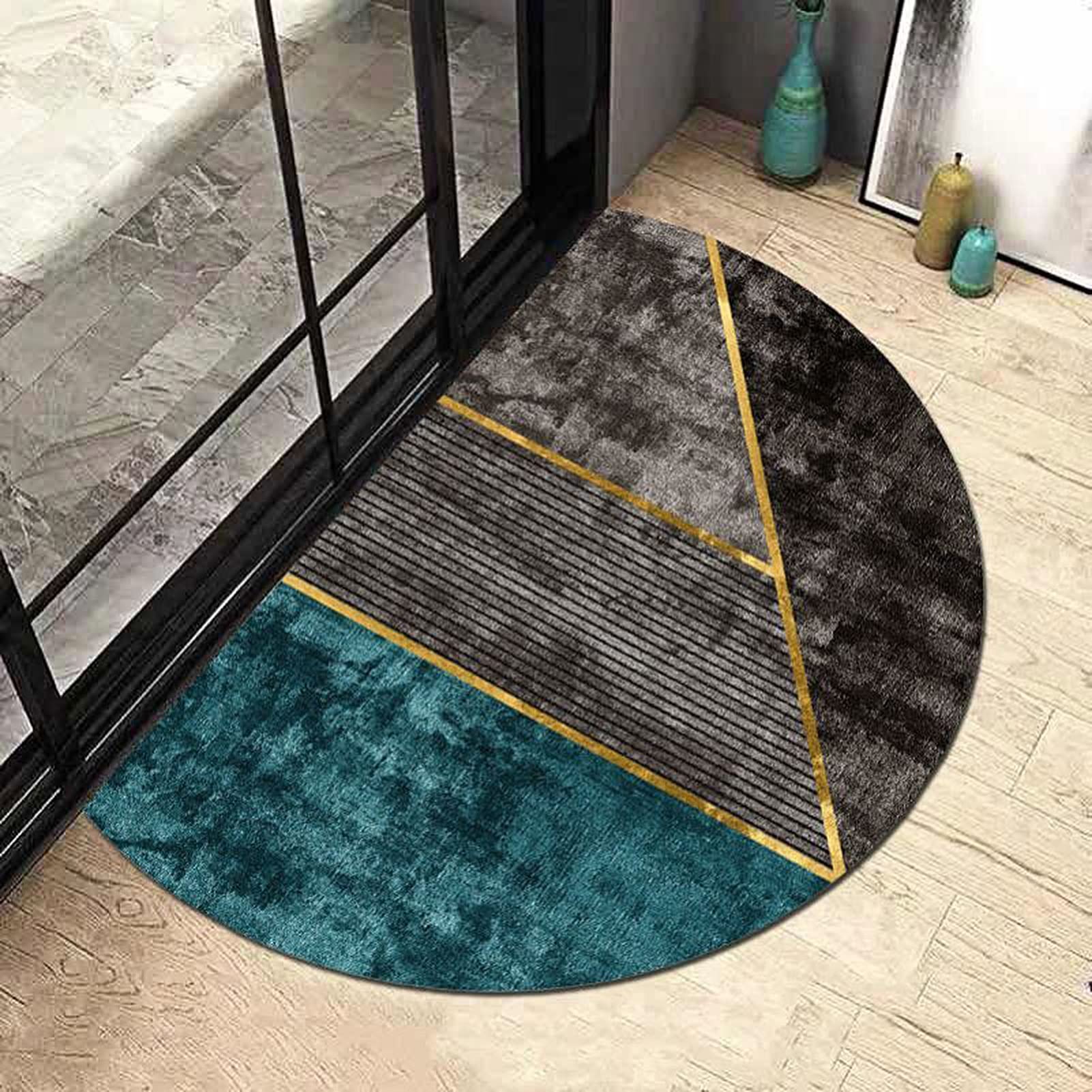 YEARLY Willkommens-Fußmatte,saugfähige rutschfeste Fußmatte Moderne abstrakte geometrische halbkreisförmige Fußmatte Schuhschaber Teppich für den Eintritt (Color : A, Größe : 60 * 90cm)