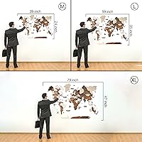 Vista 6 de Mapa del mundo 3D de madera para decoración de casa, decoración de pared 3D para sala de estar, decoración de pared de madera para oficina