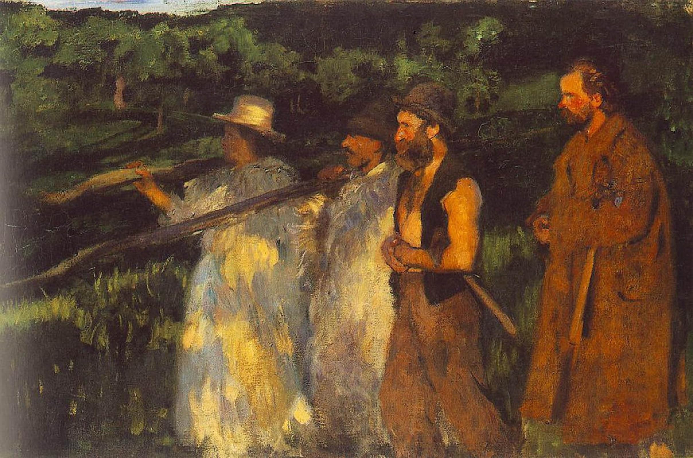 SERENDIPITP Vintage Picture Print on Canvas Wall Art Poster Woodsmen Returning Home by Károly Ferenczy Artwork Print Poster for Wall Decor 60x90cm