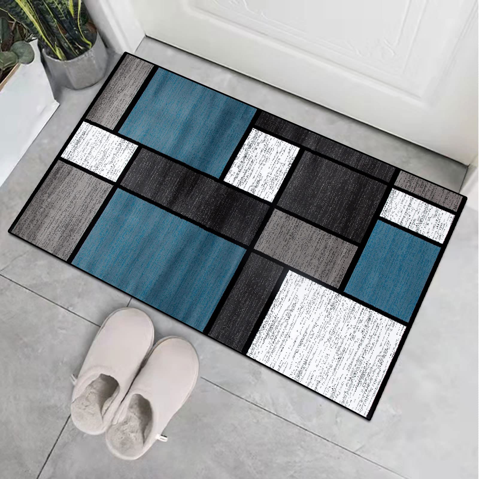 Tapis Cuisine Devant evier,tapis de couloir coloré,Lavable Doux Polyester Tapis D'EntréE Interieur Absorbant，Tapis de Passage ,Tapis de Couloir,Facile à Nettoyer - Différentes Dimensions