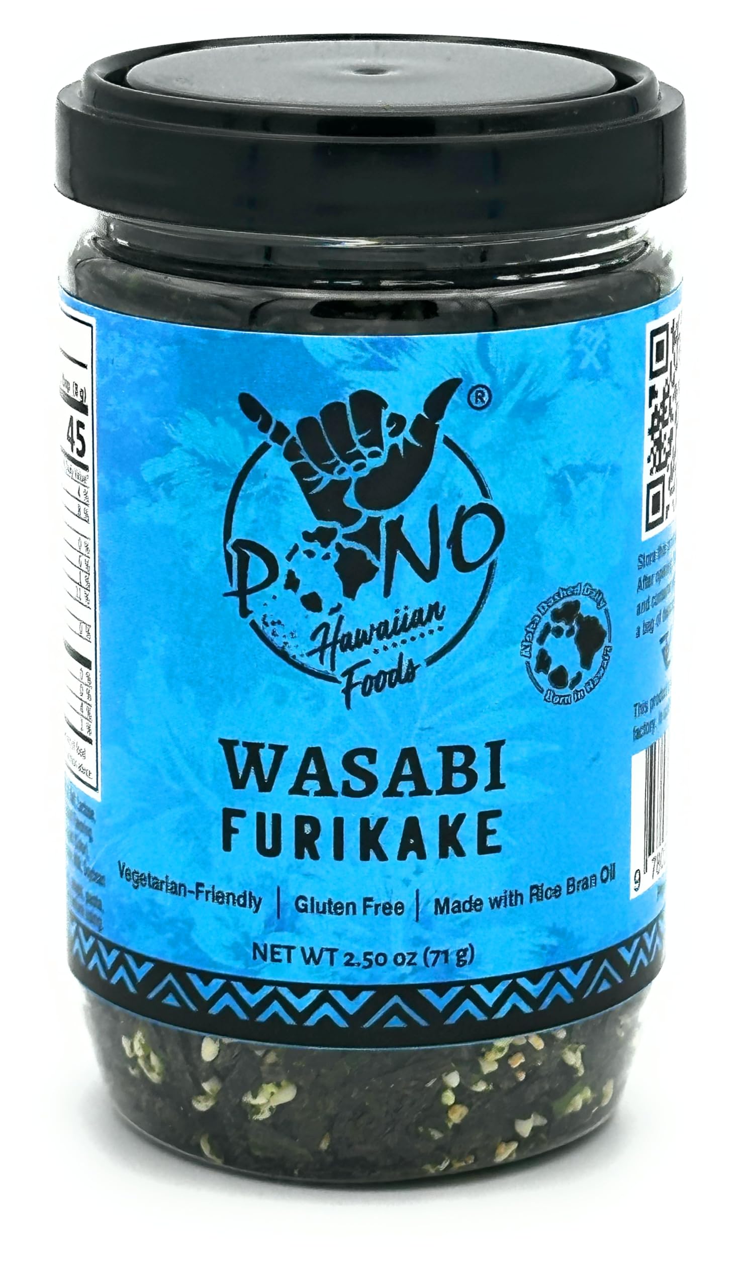 Pono Hawaiian WASABI NORI Furikake RiceSeasoning Premium Ingredients-Gluten-Free and Non-GMO-Multi Purpose Rice Seasoning–Free from Preservatives and Artificial Colors–Japanese Seasoning-2.5 oz (71g)