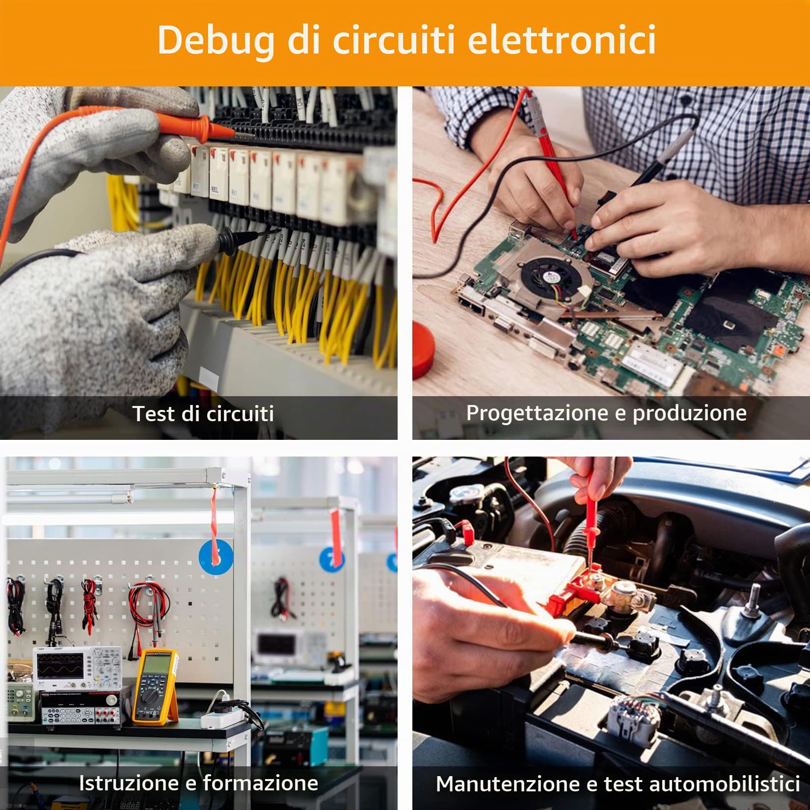 OWON SDS1102 Oscilloscopio digitale con 2 canali, frequenza di campionamento 1GS/s, LCD ad alta risoluzione da 7 pollici, larghezza di banda 100MHZ, kit oscilloscopio professionale portatile