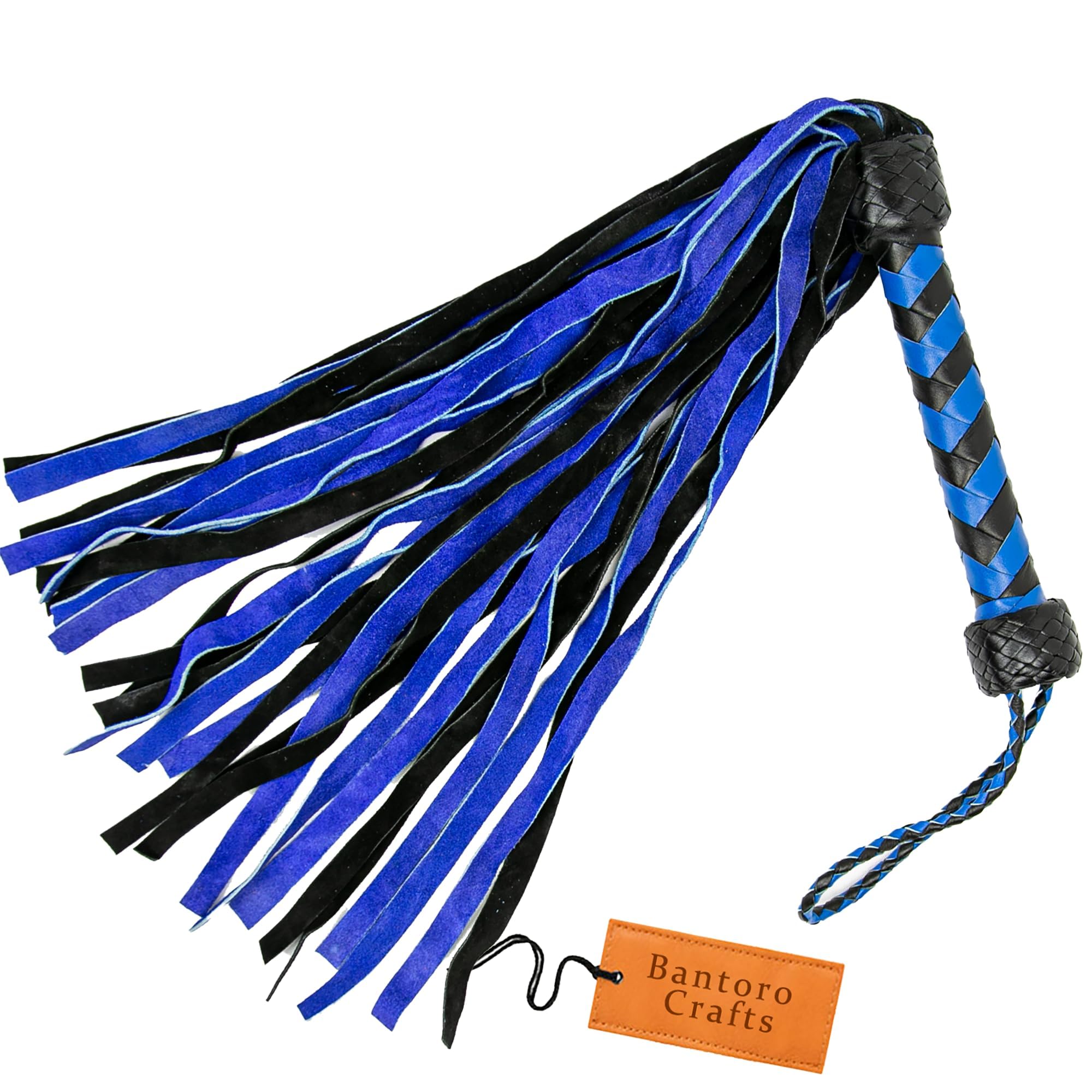 Thuddy en Cuir Bleu et Noir de qualité supérieure - 30 Chutes pour Le Bondage BDSM et Le Jeu d'impact érotique