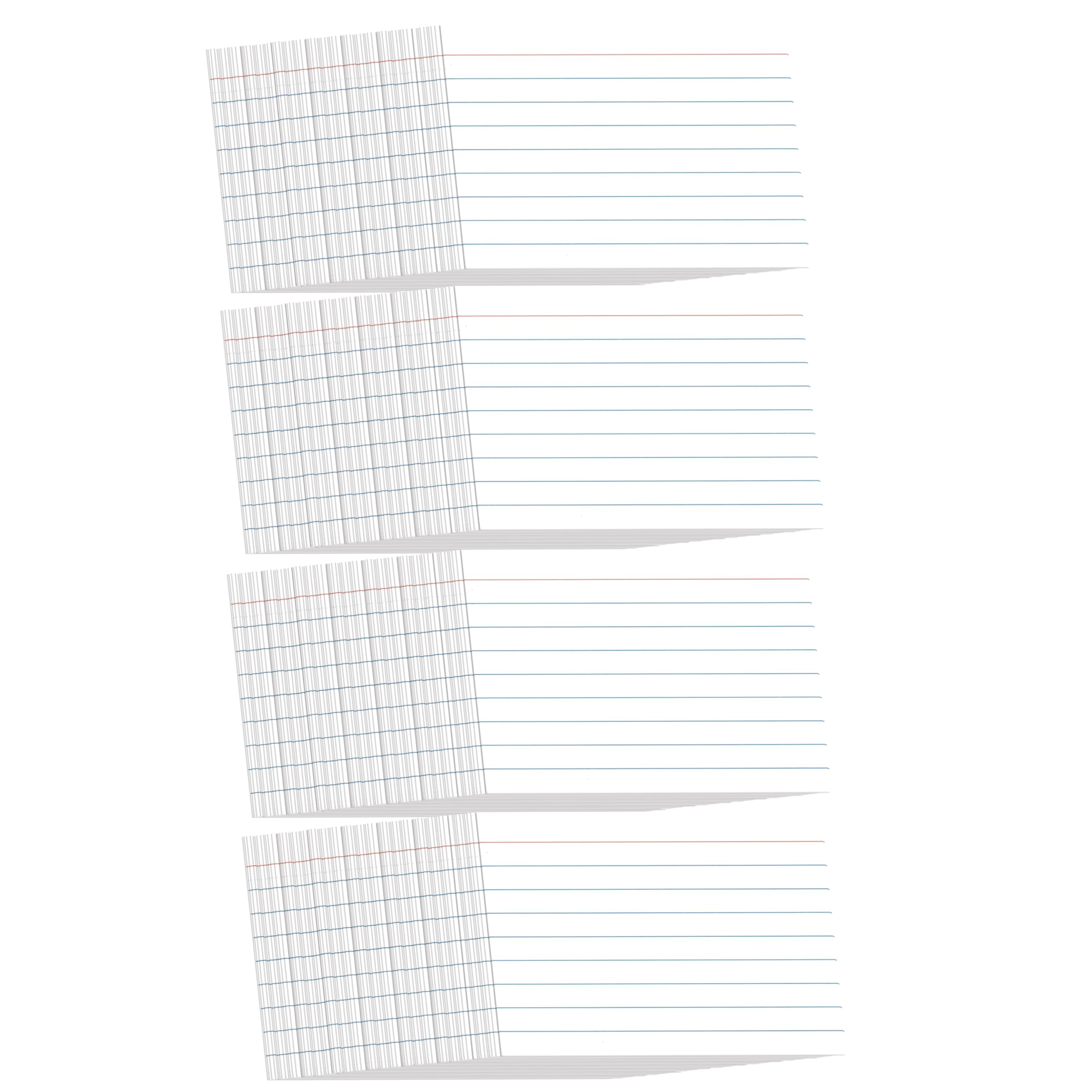 JamJar Print Index Study Cards - White, A6, 400 Ruled Flashcards, 300 GSM, Red Title Line
