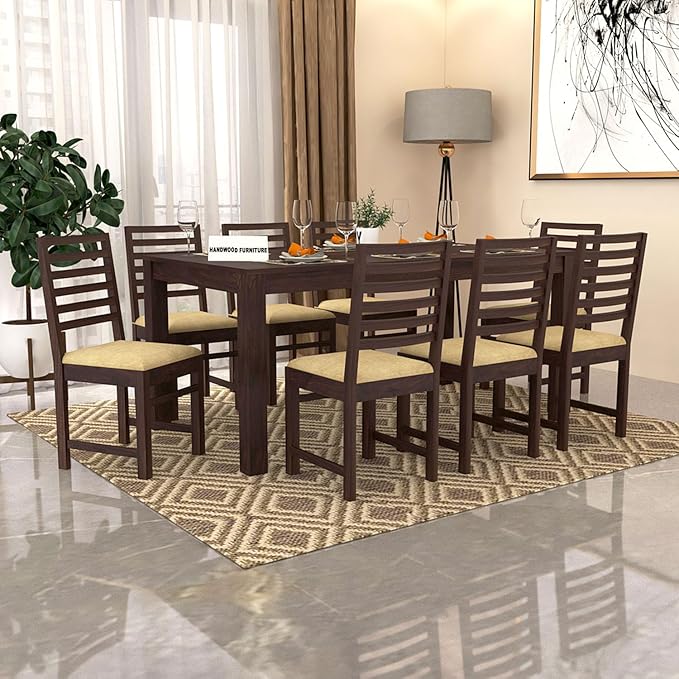 HANDWOOD FURNITURE Sheesham Wood Dining Table(78x35) with 8 Chairs | 8 ...