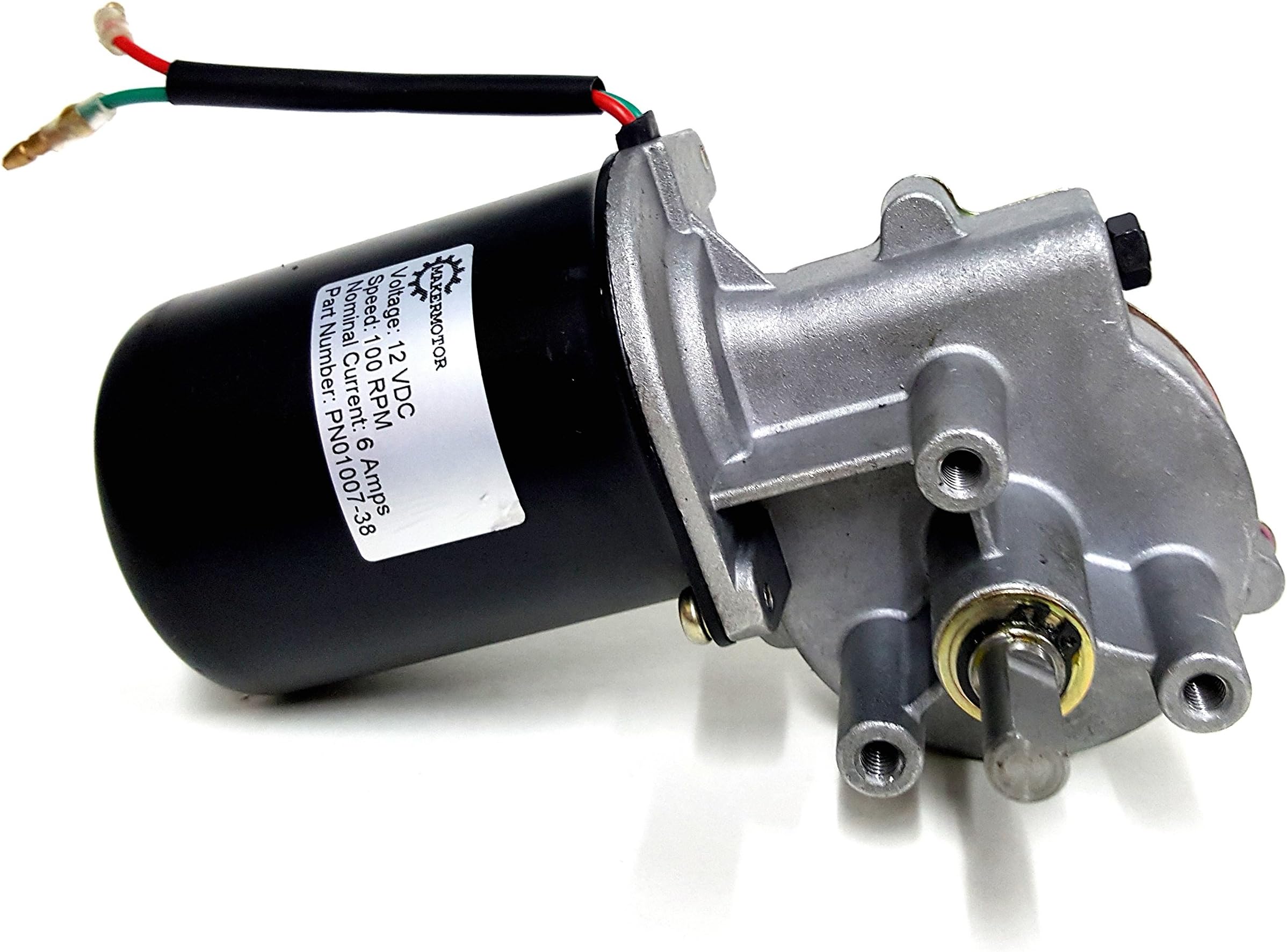Makermotor 3/8" D Shaft 12V DC Reversible Electric Gear Motor 100 RPM